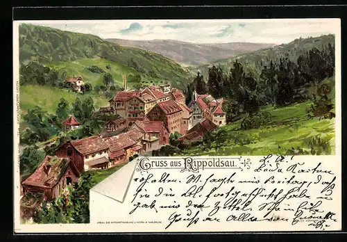 Lithographie Rippoldsau, Panorama