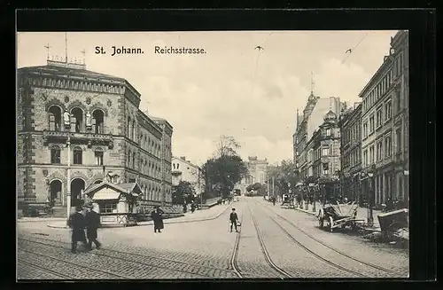 AK St. Johann, Blick in die Reichsstrasse, Kiosk