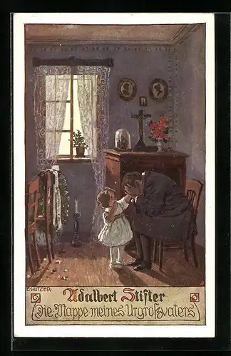 Künstler-AK Ernst Kutzer: Adalbert Stifter, Die Mappe meines Urgrossvaters