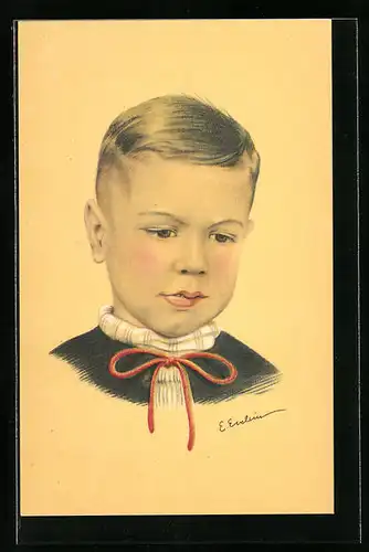 Künstler-AK sign. Evelein: Junge schaut mürrisch