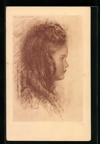 Künstler-AK Walter Schachinger: Mädchen mit Locken