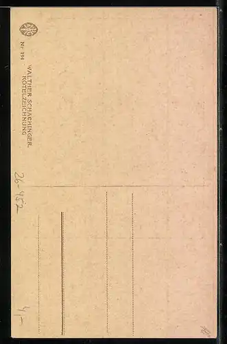 Künstler-AK Walter Schachinger: Kind mit einer Mütze