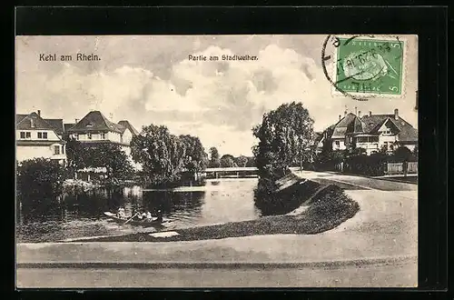 AK Kehl am Rhein, Partie am Stadtweiher