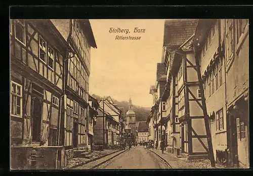 AK Stolberg / Harz, Blick in die Ritterstrasse