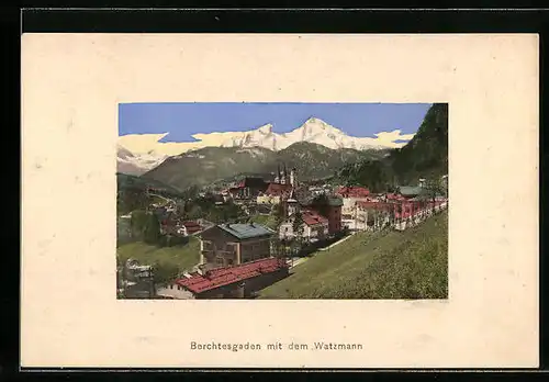 AK Berchtesgaden, Gesamtansicht mit Watzmann