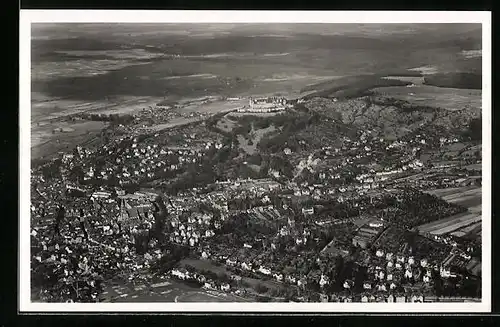 AK Coburg, Gesamtansicht, orig. Flugzeugaufnahme