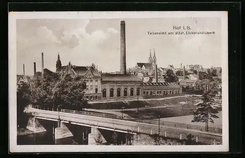 AK Hof i. B., Teilansicht am städt. Elektrizitätswerk