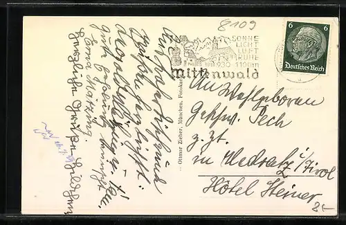 AK Wallgau, Gasthaus zur Post