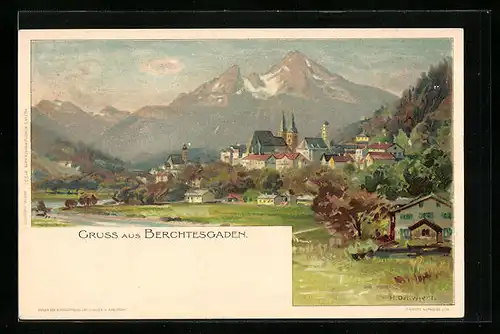 Künstler-AK Heinrich Deuchert: Berchtesgaden, Gesamtansicht
