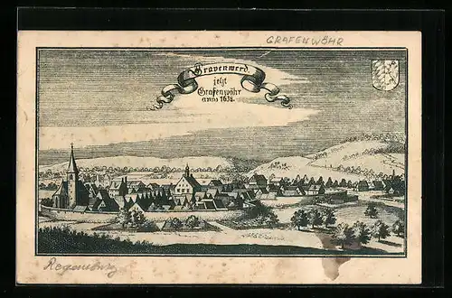 AK Grafenwöhr, Totale nach Merian 1632