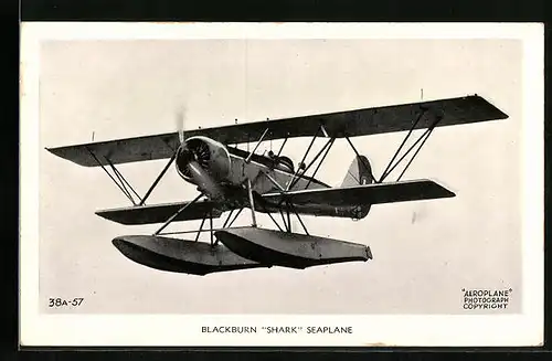 AK Blackburn Shark Seaplane, Wasserflugzeug in der Luft