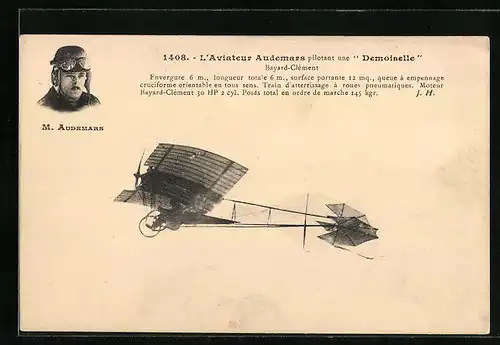 AK L`Aviateur Audemars pilotant une Demoislle, Flugzeug