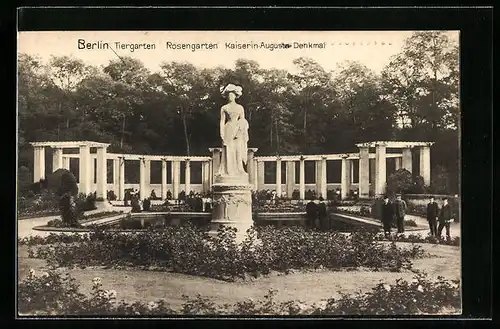 AK Berlin, Rosengarten mit Kaiser-Augusta-Denkmal im Tiergarten