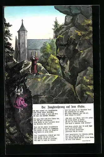 AK Der Jungfernsprung auf dem Oybin, Sage