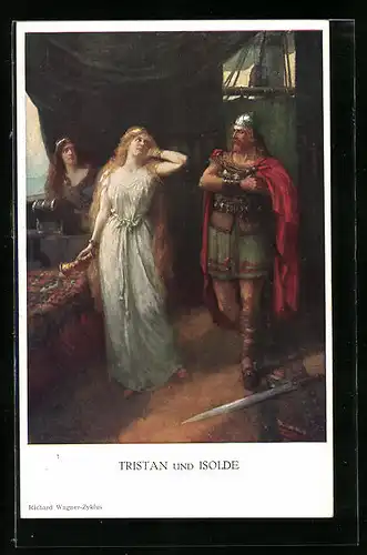 AK Szene aus Tristan und Isolde, Sage