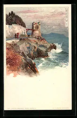 Künstler-AK Manuel Wielandt: Nervi, Küstenpartie