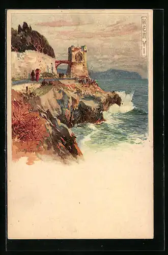 Künstler-AK Manuel Wielandt: Nervi, Küstenpartie