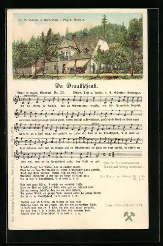Lied-AK Anton Günther Nr. 25: Breitenbach i. Erzgeb /Böhmen, Gasthaus Dreckschänke, Da Draakschenk