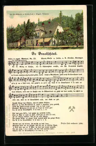 Lied-AK Anton Günther Nr. 25: Breitenbach i. Erzgeb /Böhmen, Gasthaus Dreckschänke, Da Draakschenk