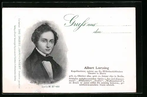 AK Albert Lortzing, Kapellmeister, 1801-1851