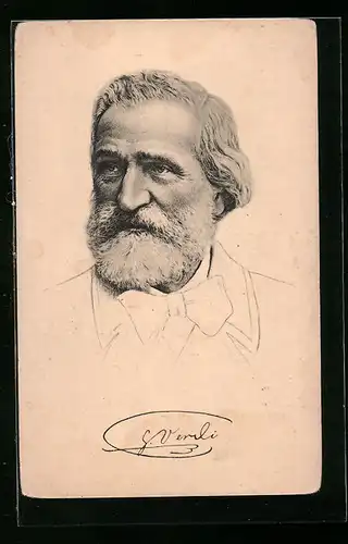 AK Giuseppe Verdi, Komponist, 1813-1901