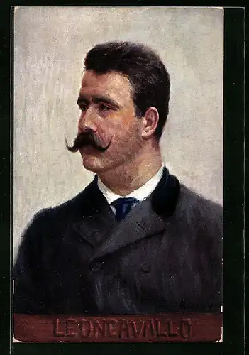 AK Portrait von Leoncavallo, Komponist