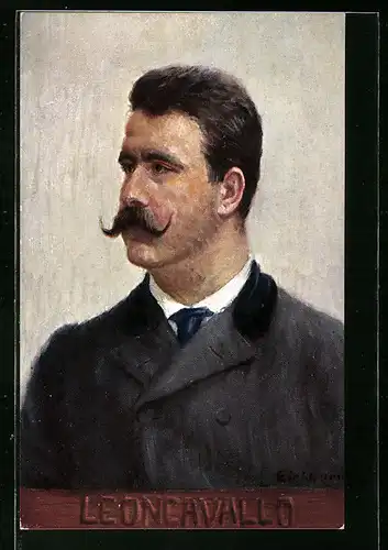 AK Portrait von Leoncavallo, Komponist