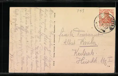 AK Ottenhöfen, Totalansicht, Kriegerdenkmal