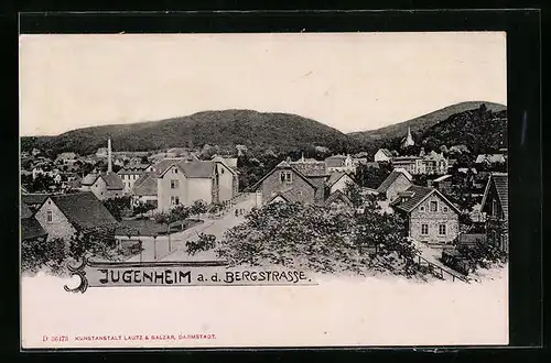 AK Jugenheim a. d. Bergstrasse, Totalansicht des Ortes