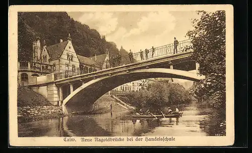 AK Calw, Neue Nagoldbrücke bei der Handelsschule