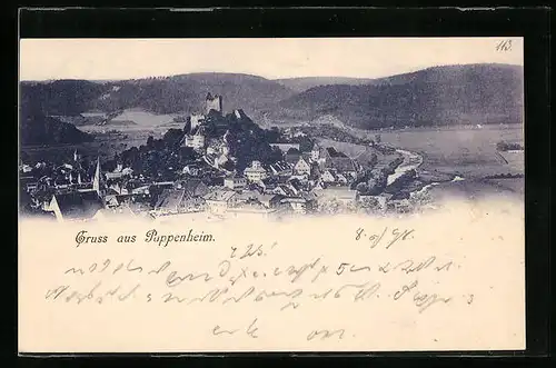 AK Pappenheim, Gesamtansicht aus der Vogelschau