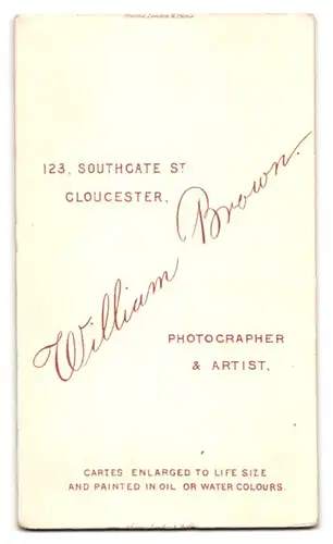 Fotografie William Brown, Gloucester, 123 Southgate St., Portrait charmanter Mann im eleganten Anzug