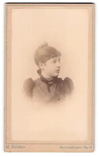 Fotografie H. Zeidler, Berlin S. W., Jerusalemer-Str. 6, Schöne junge Dame im Kleid