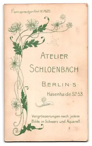 Fotografie Atelier Schloenbach, Berlin, Hasenhaide 52-53, Schwestern in Matrosenkleidern mit Tennisschläger