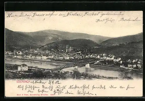 AK Eberbach, Totalansicht aus der Vogelschau