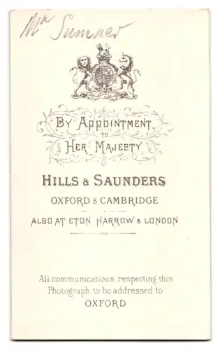 Fotografie Hills & Saunders, Oxford, Gutbürgerlicher Herr mit Koteletten