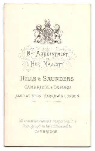 Fotografie Hills & Saunders, Cambridge, Gutbürgerlicher Mann mit Koteletten und Schnauzbart