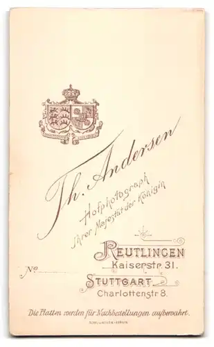 Fotografie Th. Andersen, Reutlingen, Kaiserstr. 31, Mann mit Vollbart und Zwicker