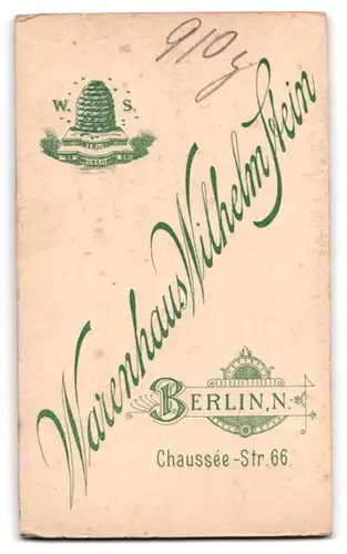 Fotografie Wilhelm Stein, Berlin, Chaussee-Str. 66, Gutbürgerlicher Mann mit Fliege