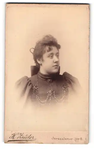 Fotografie H. Zeidler, Berlin S. W., Jerusalem-Str. 6, Gutbürgerliche Dame in eleganter Kleidung