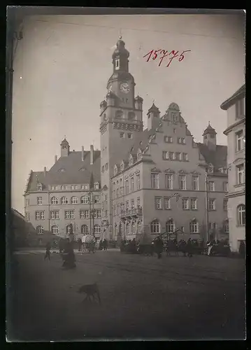 Fotografie Brück & Sohn Meissen, Ansicht Döbeln, Rathaus mit Vorplatz