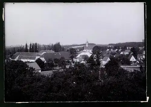 Fotografie Brück & Sohn Meissen, Ansicht Oschatz, Blick auf die Stadt mit Kirche