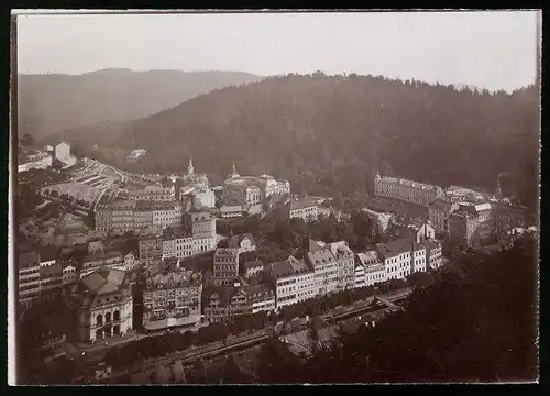 Fotografie Brück & Sohn Meissen, Ansicht Karlsbad, Blick auf die Stadt vom Hirschensprung aus gesehen