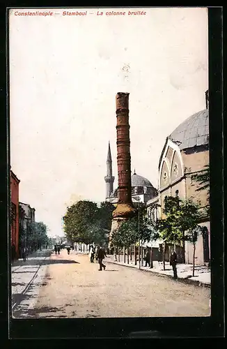 AK Constantinople, Stamboul, La colonne brullee