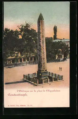 AK Constantinople, L`Obélisque sur la place de l`Hippodrôme