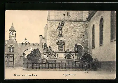 AK Hassloch, am Kriegerdenkmal