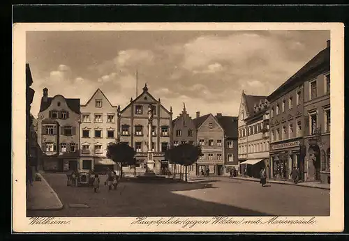 AK Weilheim, Hauptplatz mit Mariensäule