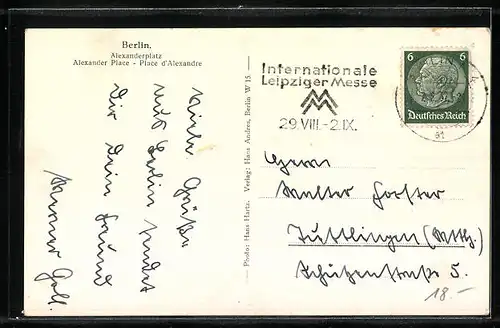 AK Berlin, Alexanderplatz aus der Vogelschau