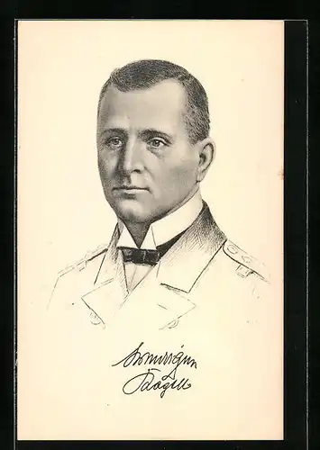 Künstler-AK Kapitänleutnant Otto Weddigen des U-Bootes U9