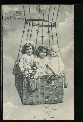 AK Prosit Neujahr!, Drei kleine Ballonfahrer